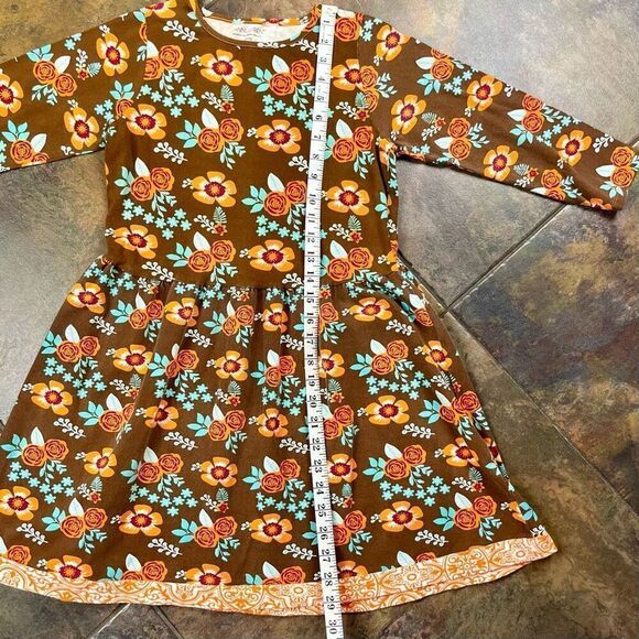 Ann Loren Girls Floral Fall Long Sleeve Dress 11/12 - Picture 5 of 9